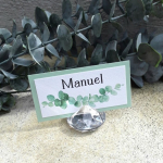 Tischkarte Tischkärtchen Namenskärtchen greenery Eukalyptus Eukalyptuszweig Hochzeit Kommunion Konfirmation Taufe mint Kraft taupe
